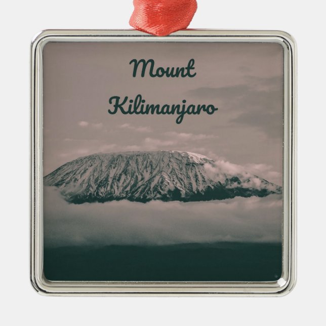 Kilimanjaro Snö Volcano i Tanzanias Afrika Julgransprydnad Metall (Framsidan)