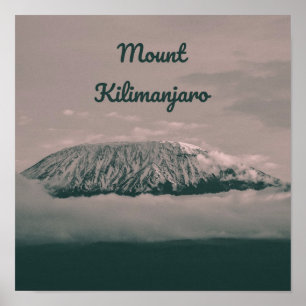 Kilimanjaro Snö Volcano i Tanzanias Afrika Poster