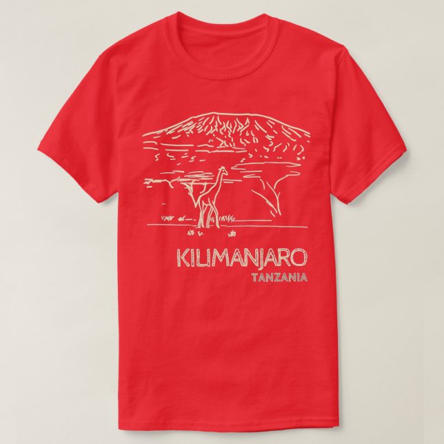Kilimanjaro Tanzania Afrika Giraffe T Shirt (Design framsida)