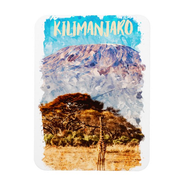 Kilimanjaro Tanzania Afrika Travel Magnet (Vertikal)