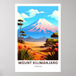 Kilimanjaro Tanzania Travel Skriv ut Poster