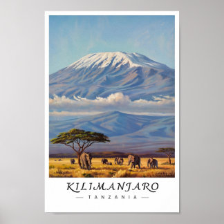 Kilimanjaro Tanzania Väggkonst, Afrikanskt Berg Poster