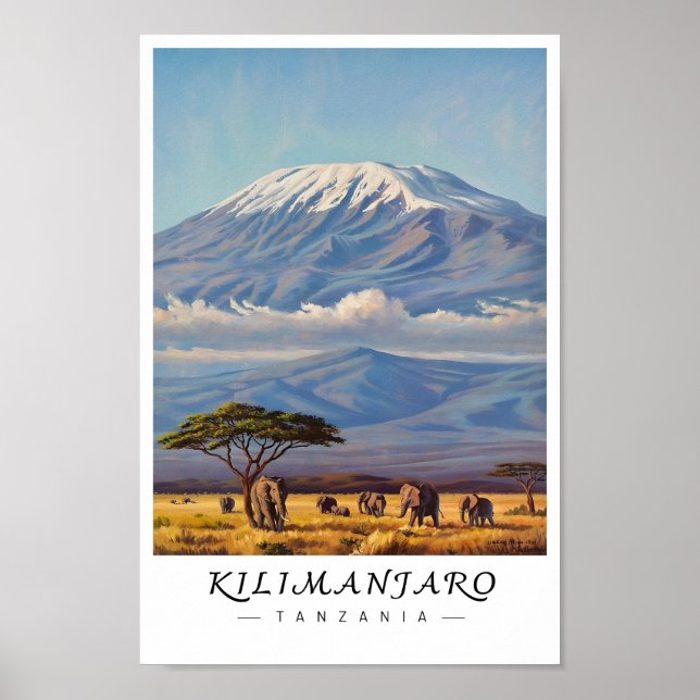 Kilimanjaro Tanzania Wall Art, African Mountain Poster (Framsidan)