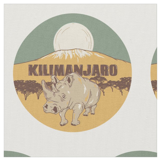 Kilimanjaro Travel Poster Tyg (Närbild)