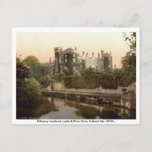 Kilkenny slott & floden Nore, 1800-talet Vykort