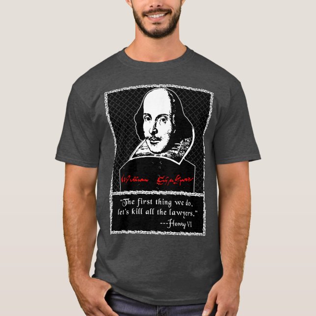 Kill All the Lawyers  Shakespeare Quote T Shirt (Framsida)