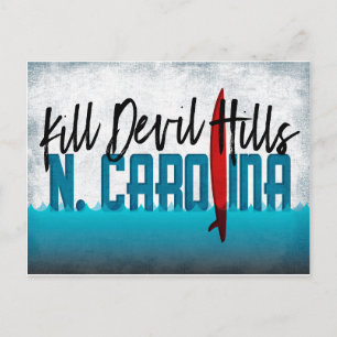 Kill Devil Hills vykort North Carolina Surfbräda