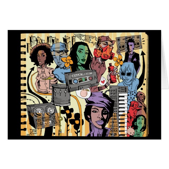 Killa persikakort hälsningskort (Framsidan Horizontal)