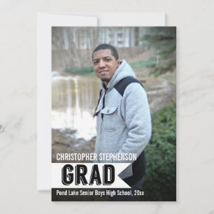 Killar Bold Banner Photo Studenten annons Inbjudningar