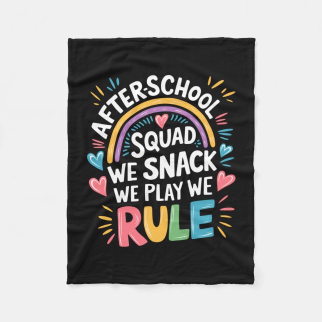 Killar efter skolan squad mellanmål lek regel skol fleecefilt (Framsidan)