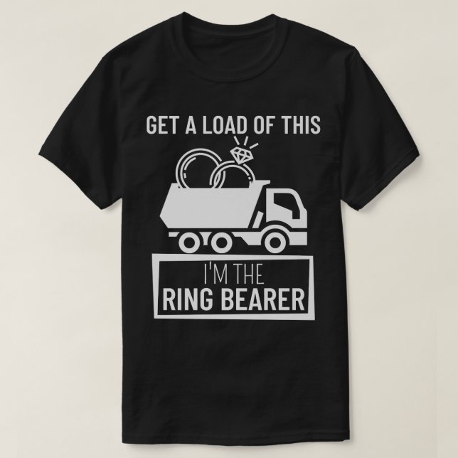 Killar Junior Bröllopsfest Lastbil Kids Ringbärare T Shirt (Design framsida)