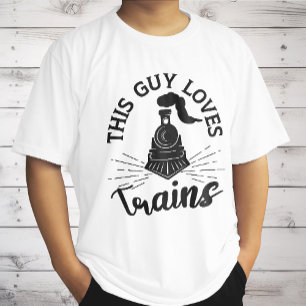 Killar med tåg Tågälskare Roligt Tåg T Shirt