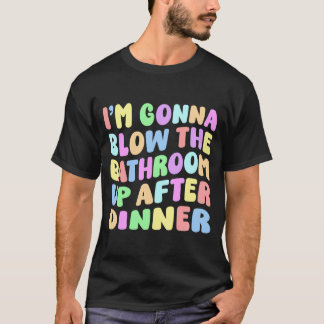 Killar skall spränga badrummet efter middag retro t shirt