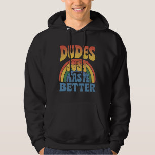 Killar smakar bara bättre regnbåge gay-pr Pride Vi Hoodie