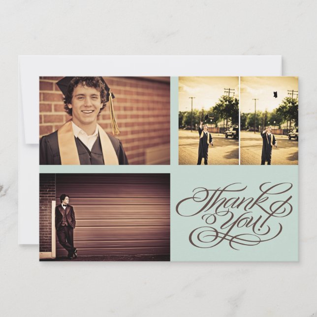 Killar Studenten TACK Photo Card Meddelande (Framsida)