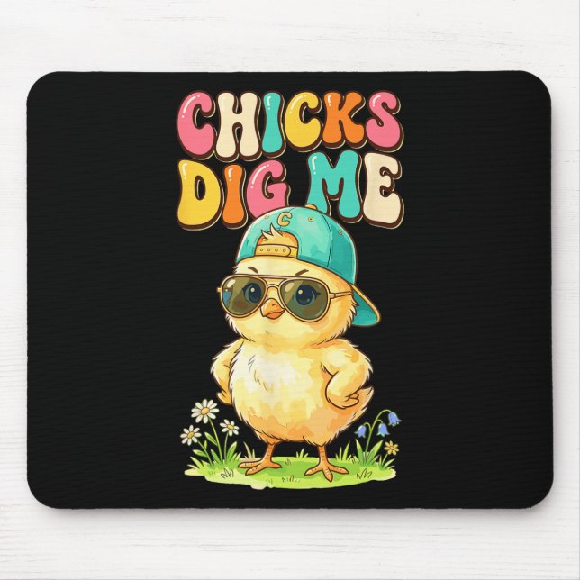 Killar tycker jag är rolig av Chick Sungles Retro  Musmatta (Framsidan)
