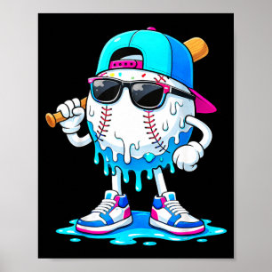 Killarbeten Baseball Glasskula Roligt Barn Ungdom Poster