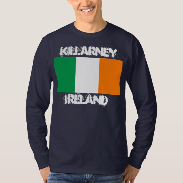 Killarney, Irland med Irish flagga T Shirt (Framsida)