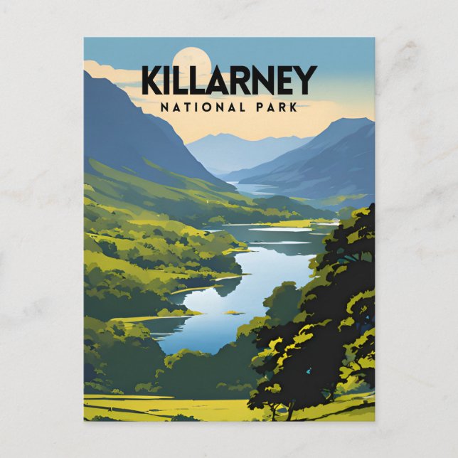 Killarney National Park Travel Poster Vykort (Framsida)
