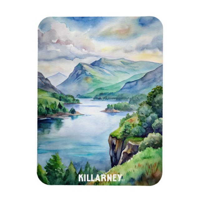 Killarney National Park Watercolor Painting Magnet (Vertikal)