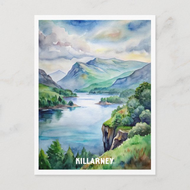 Killarney National Park Watercolor Painting Vykort (Framsida)
