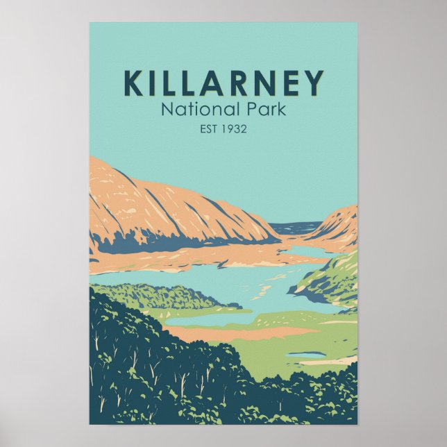 Killarney Nationalpark Irland Resa Konst Vintage Poster (Framsidan)