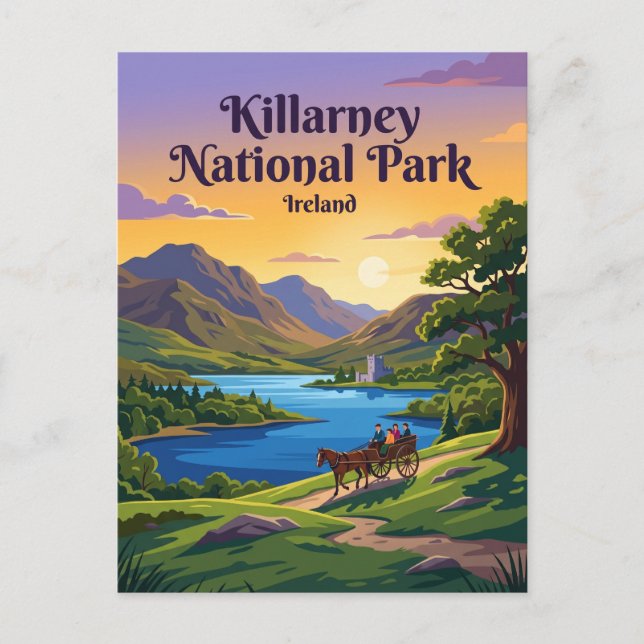 Killarney nationalpark Irland Vykort (Framsida)