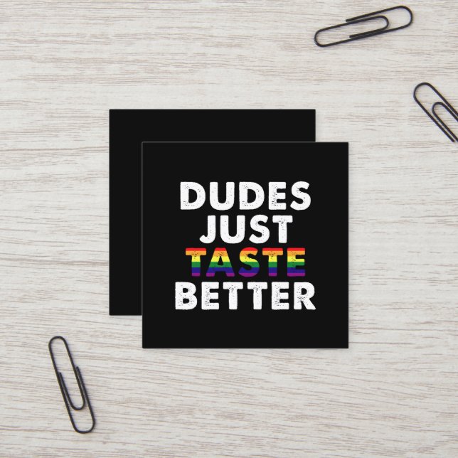 Killars bara smakar bättre Gay Pride-gåvaidé Fyrkantigt Visitkort (Fram/Back In Situ)