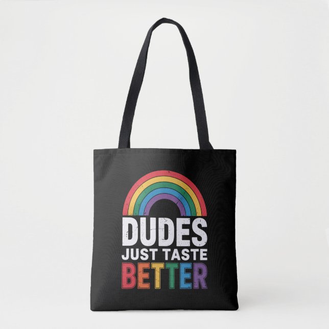Killars bara smakar bättre Roligt Gay Pride HBTQ-p Tygkasse (Framsida)