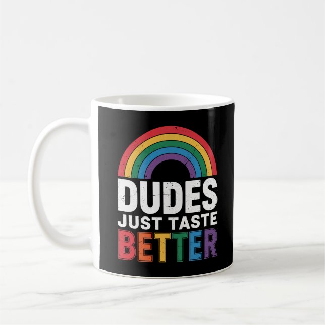 Killars Smakar Bara Bättre Roligt Gay Pride HBTQ P Kaffemugg (Vänster)