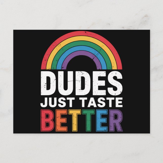 Killars Smakar Bara Bättre Roligt Gay Pride LGBTQ  Vykort (Framsida)