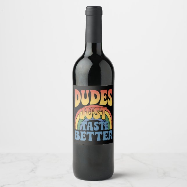 Killars Taster Bara Bättre Regnbåge Hbtq Pride Vin Vinflaska Etikett (Framsida)