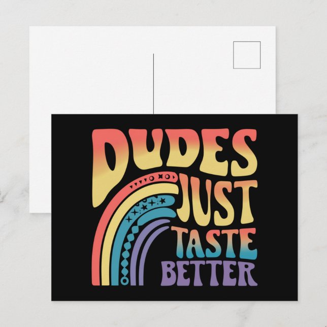 Killars Taster Bara Bättre Regnbåge Hbtq Pride Vin Vykort (Fram/baksida)