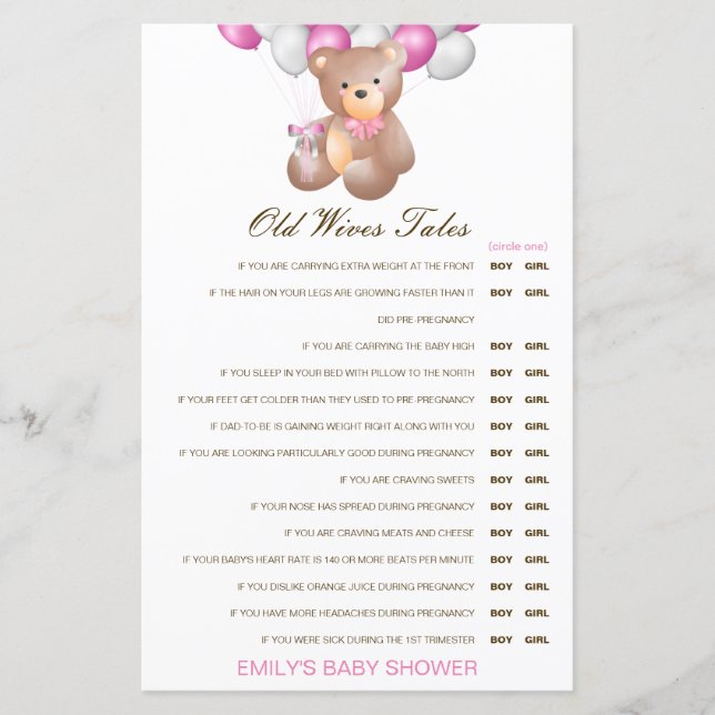 Kille eller tjej Gammalt hustru-sägande Bebis-fest (Framsida)