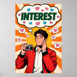 Kille med Kamera Pop Art Poster