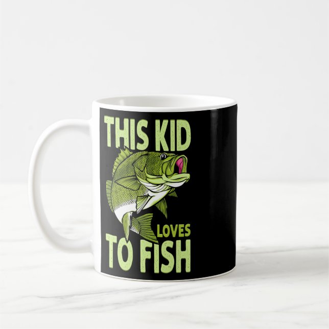 Killen älskar att fiska Fiskande unge  Kaffemugg (Vänster)