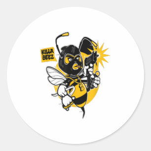 Killer Bee TShirt Runt Klistermärke