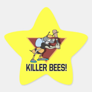 Killer Bees Stjärnformat Klistermärke