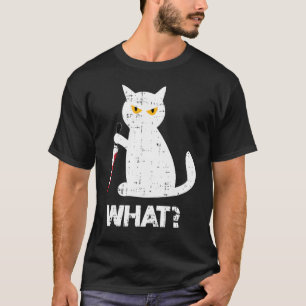 Killer Cat Bloody Knivar Costume Funny Animal Hall T Shirt