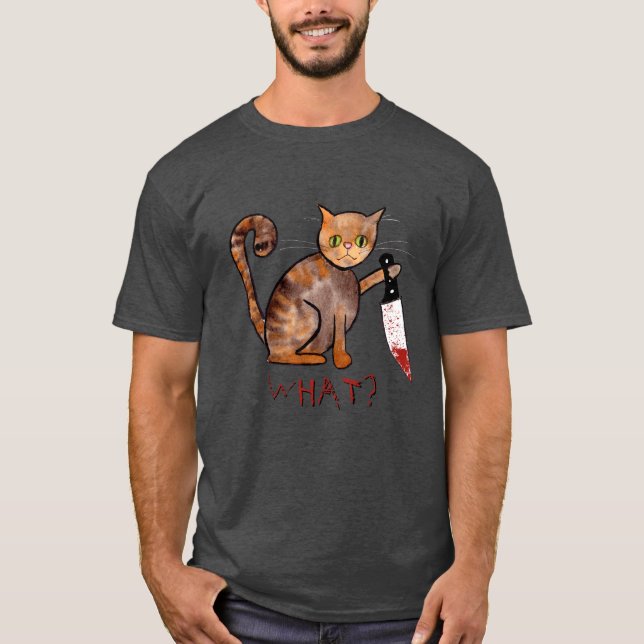 Killer Cat, Hand Pavisserligen, Cat Owner Humor T- T Shirt (Framsida)