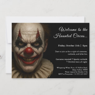 Killer Clown Halloween Costume Party-inbjudan Inbjudningar