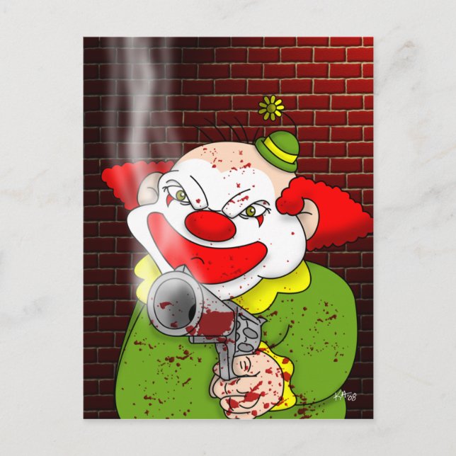 Killer Clown Postcard Vykort (Framsida)