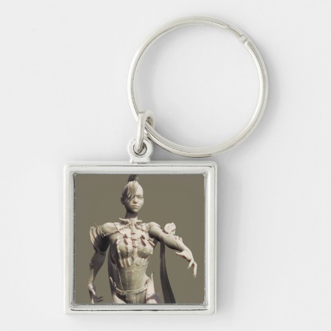 Killer Frost Alternate Fyrkantig Silverfärgad Nyckelring (Framsidan)