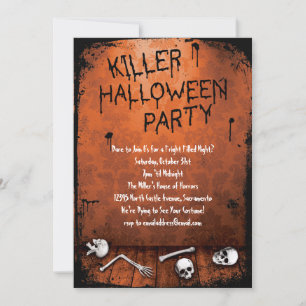 Killer Halloween fest med Döskallar Inbjudningar