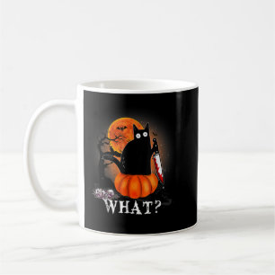 Killer Halloween Scary Måne Black Cat Knivar P Kaffemugg