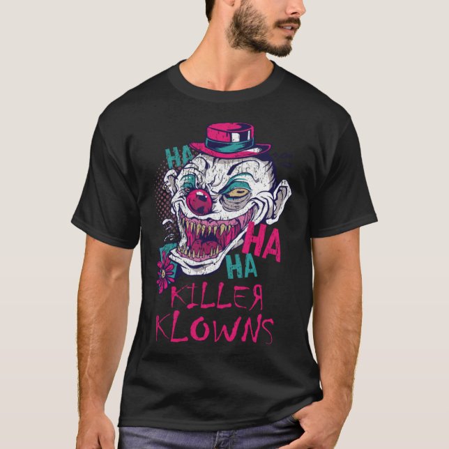 Killer Klowns Halloween Alien Clown Serial Killer T Shirt (Framsida)