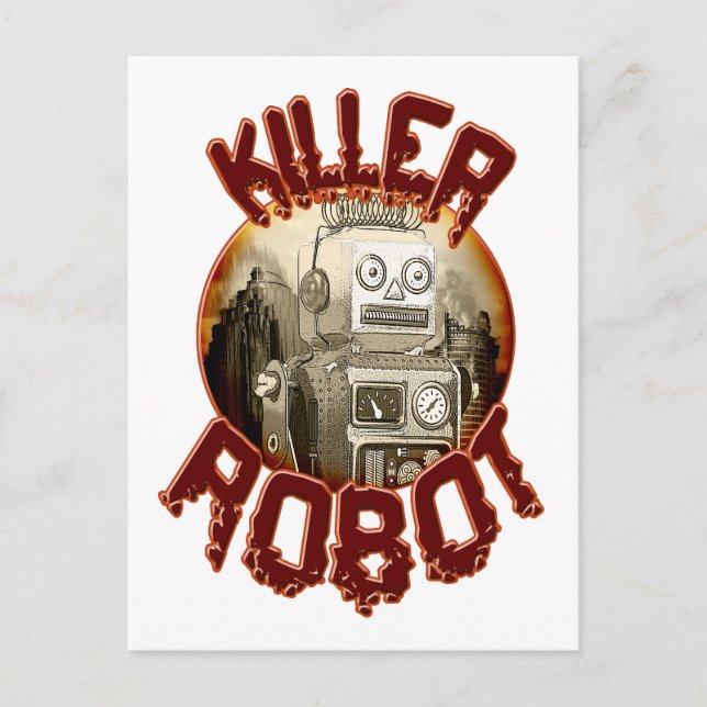 Killer Robot Postcard Vykort (Framsida)