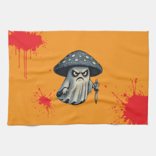 Killer Shroom-Spooky Ghost med Knivar-Blood Splat Kökshandduk