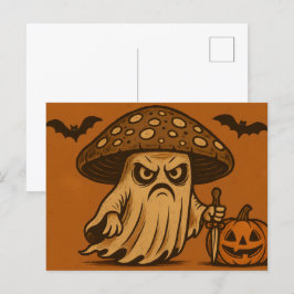 Killer Shroom-Spooky Ghost med Knivar Helg Vykort