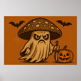 Killer Shroom-Spooky Ghost med Knivar Poster